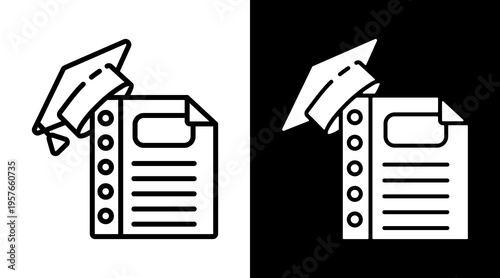 Program Icon. Two-Tone Version On Black And White Background