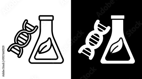 Laboratory Icon. Two-Tone Version On Black And White Background
