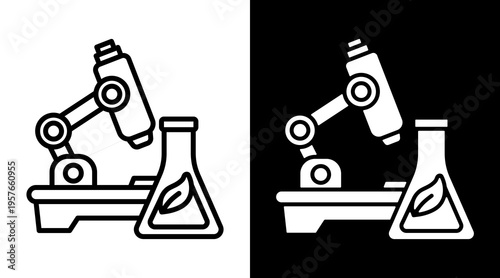 Microbiology Icon. Two-Tone Version On Black And White Background