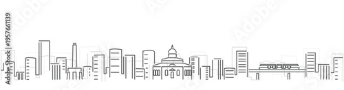 Addis Ababa Simple Dark Lines Skyline on White Background