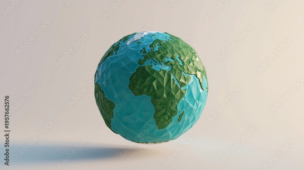 Fototapeta premium 3D Earth Globe Floating on Pink Pastel Background