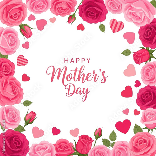 Elegant floral arrangement celebrating mother's day with red roses isolated on transparent background