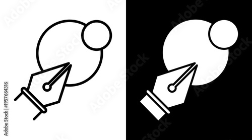 Shape Builder  Icon. Two-Tone Version On Black And White Background