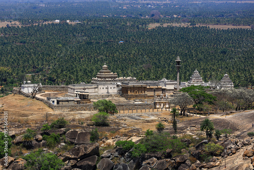 A image of historical buildings and Indian architecture in India.