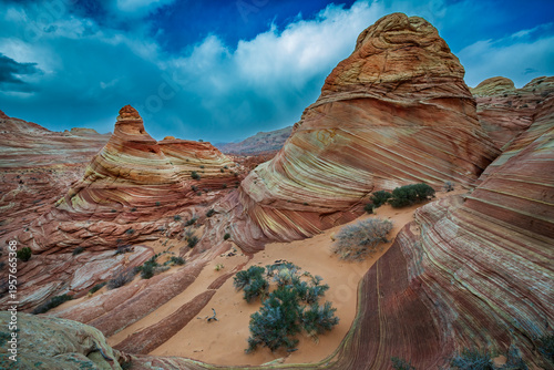 Foto The Wave rock formation at Coyote Buttes North, Vermilion Cliffs National Monument, Arizona