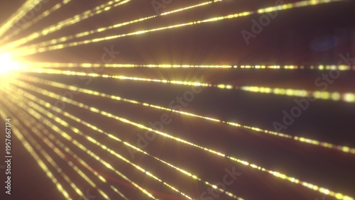 Fotografie Dazzling golden and white lights converge in a radiant abstract energy tunnel