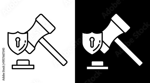 Regulatory Icon. Two-Tone Version On Black And White Background