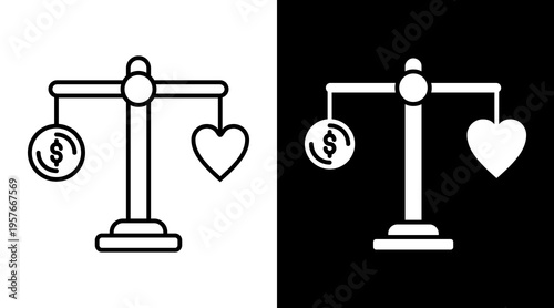 Ethics Icon. Two-Tone Version On Black And White Background