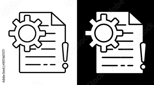 Rule Icon. Two-Tone Version On Black And White Background