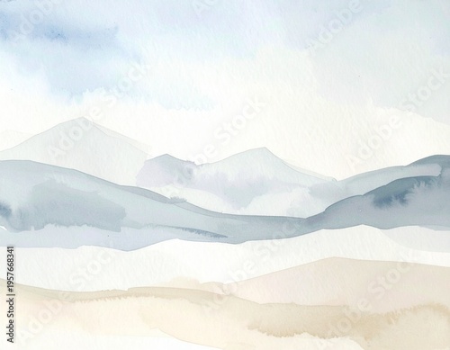 beach, sea, ocean, water, sand, sky, summer, nature, coast, landscape, wave, tropical, clouds, horizon, surf, seascape, shore, blue, watercolor painting, art, artist, artistic