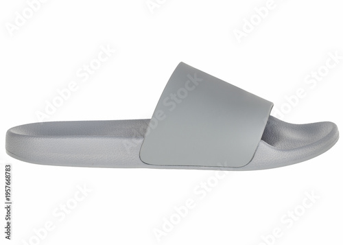 Grey Rubber Slide Sandal Isolated White
