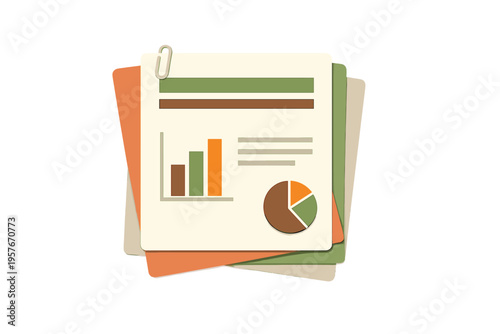 A flat illustration of a stack of documents held together by a