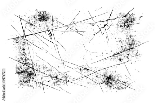 This abstract vector texture displays a distressed frame with sharp