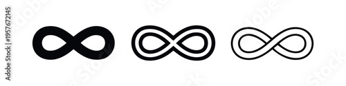 Infinity Symbol Icon Set for Endless and Eternity Concepts
