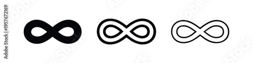 Infinity Symbol Icon Set for Endless and Eternity Concepts