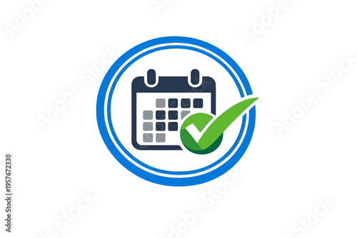 A professional vector illustration of a calendar icon with a green
