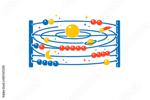 This creative vector illustration features an abacus designed as a