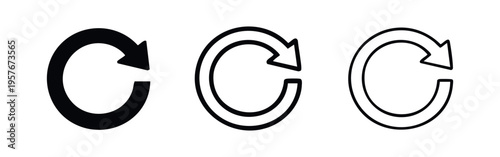 Refresh and Reload Icon Set. Update and Circular Arrow Symbol Collection.