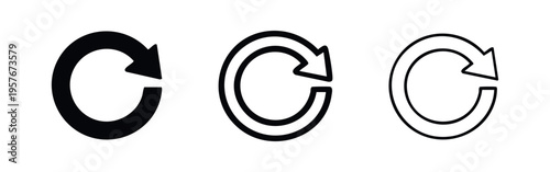 Refresh and Reload Icon Set. Update and Circular Arrow Symbol Collection.