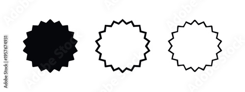 Zig-zag Edge Starburst Burst Icon Set for Sales and Promotions