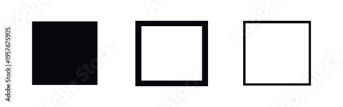 Vertical rectangle icon set in solid, bold outline, and thin outline styles for UI elements.