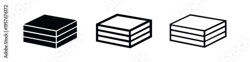 Stack of documents icon set. Data, files, and information storage concept. Vector illustration.