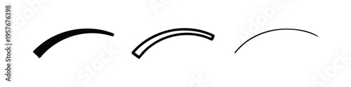 Фотография Curved Arc Line Icon Set - Minimalist Design Elements and Abstract Shapes