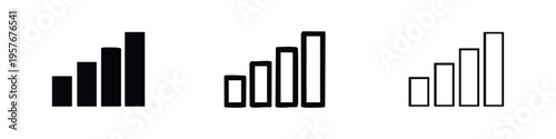 Signal strength indicator bars icon set