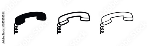 Classic telephone handset communication icon set