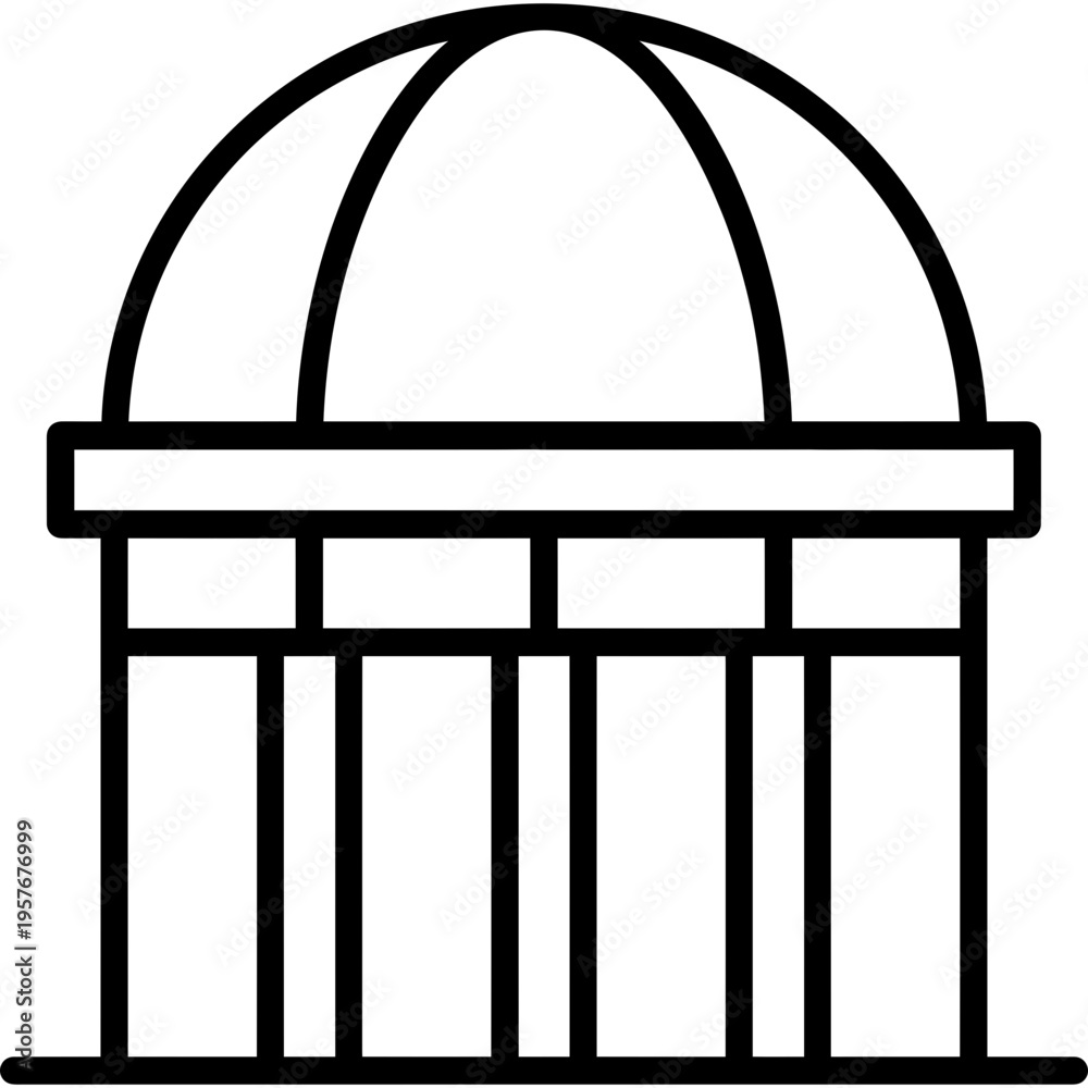 Fototapeta premium Minimalistic architectural dome outline icon