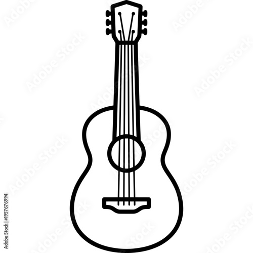 Minimalistic acoustic guitar outline icon