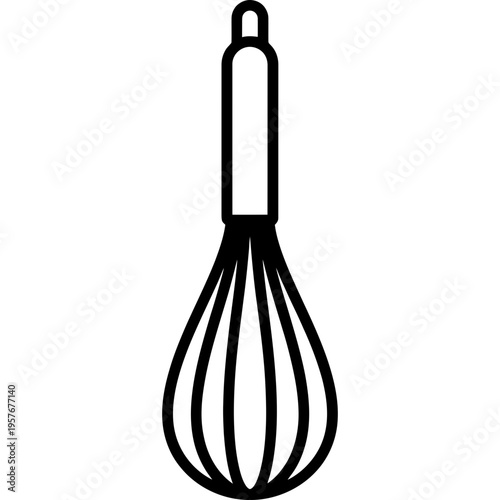 Minimalistic wire whisk outline icon