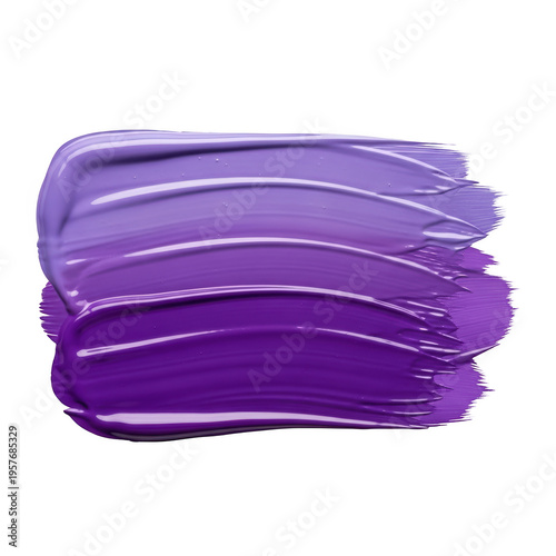 Smooth gradient brush strokes blending from purple to white isolated on transparent background
