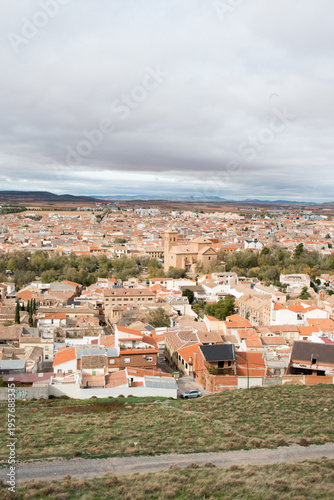 Aerial view of Consuegra, with Church of San Juan Bautista