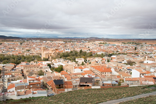Aerial view of Consuegra, with Church of San Juan Bautista