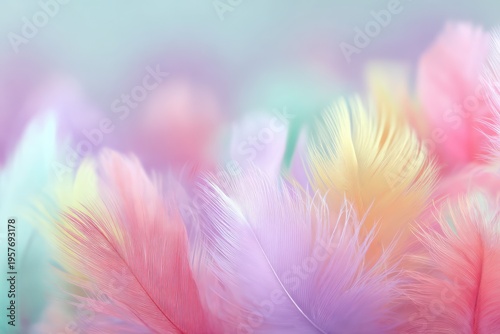 Pastel Feathers - A Soft and Dreamy Abstract Background.