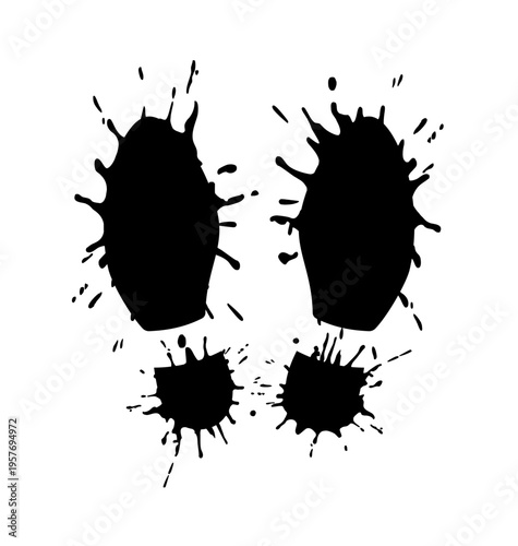classic muddy dirty wet messy dress shoe footprints prints pair on transparent background vector image