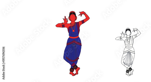 Indian Dancer Performing Classical Kathakali Dance Pose