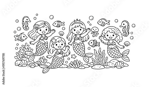 Forest picnic with children playing near a sunny clearing, flowers and ferns growing around, friendly deer and birds watching