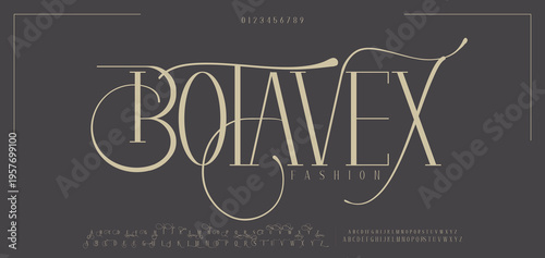 BOTAVEX Minimal luxury elegant typography vintage serif font wedding invitation logo music fashion property
