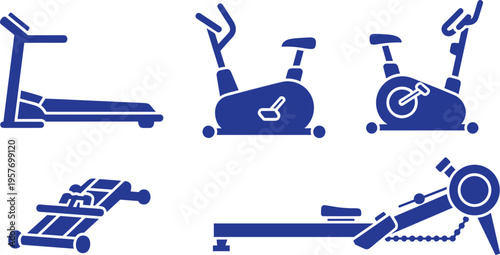 A collection of modern exercise equipment for a healthy lifestyle