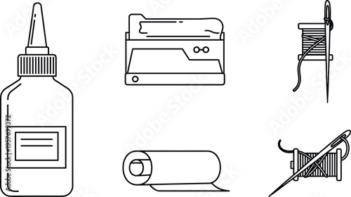 A collection of office and crafting supplies for everyday use