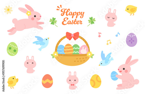 イースターのイラスト素材セット　かわいい
