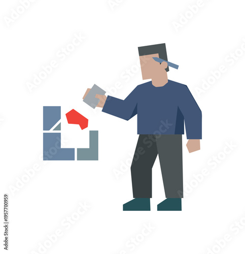 Work purpose clarification practice progressing as the professional removes one distracting mark, choosing focus through