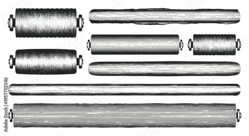 Vintage Battery Collection Illustration