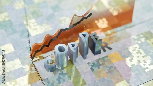 Copper Price Growth Chart With Three Dimensional Text