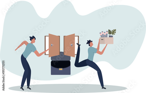 Staff turnover or job rotation in people management, human resources to manage to recruit new people for replacement concept.person's life situation and his activities.