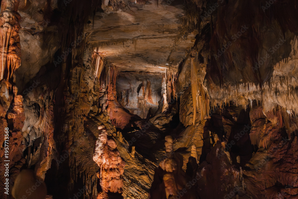 Fototapeta premium Corridor View Inside Petralona Cave Greece