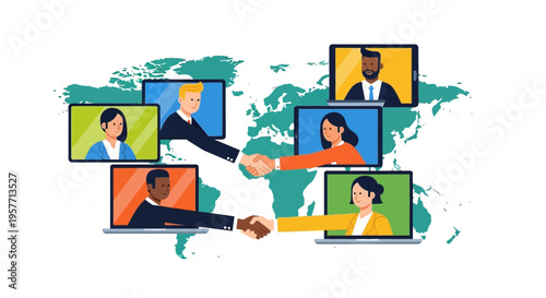 Global team members participate in an international conference call remotely