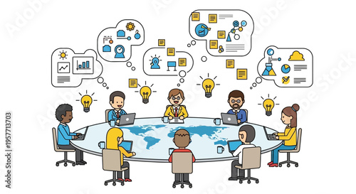 International experts gather for a conference call at a global meeting